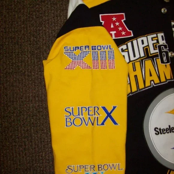 PITTSBURGH STEELERS 6 TIME SUPERBOWL ULTIMATE CHAMPIONSHIP JACKETSMALLMEDIUM